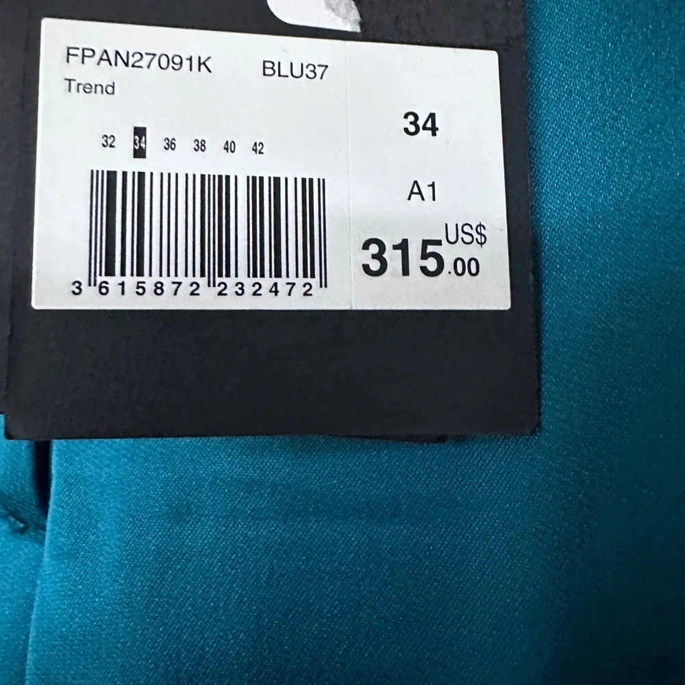 NWT | The Kooples | Teal Satin Suit Trousers - Picture 6 of 8